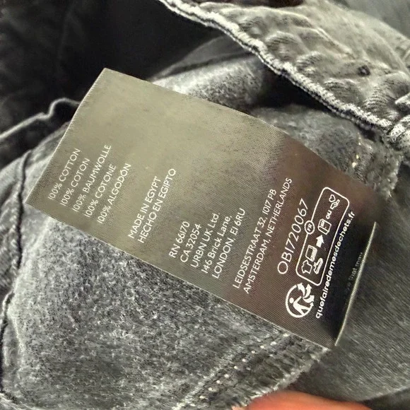 Free People Carpenter Jeans Wide Leg Cropped Utility Faded Black Women 27 Grunge - Picture 13 of 16